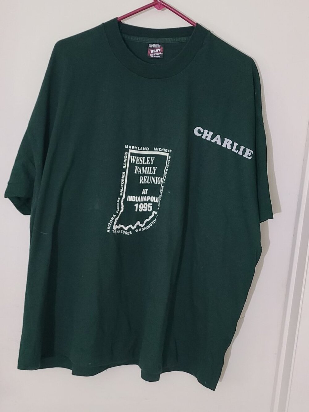 Vintage 1995 Wesley Family Reunion Charlie Indianapolis Indiana 3xl T-Shirt